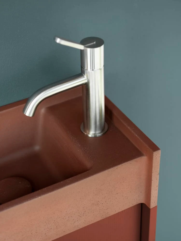 Lavabo exento redondo en solid surface blanco Ventiquaranta