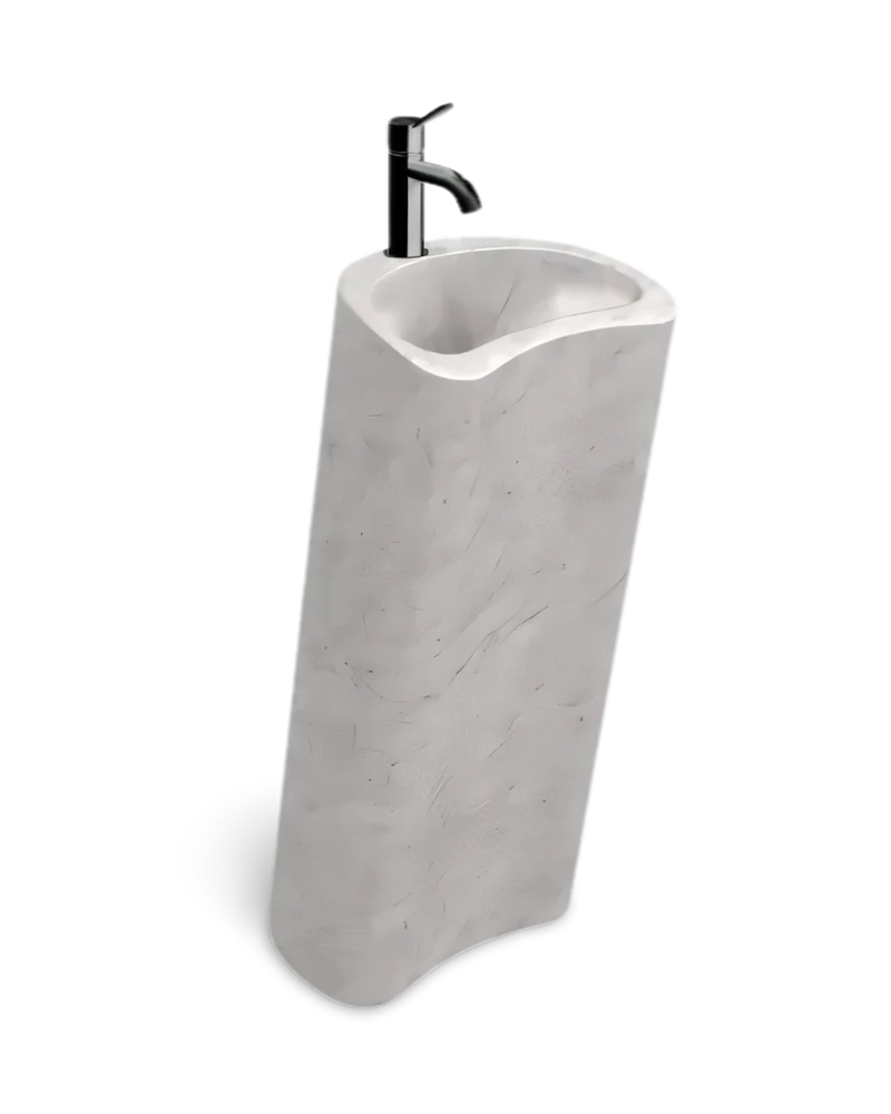 Lavabo tótem Lito 2 con orificio para grifería