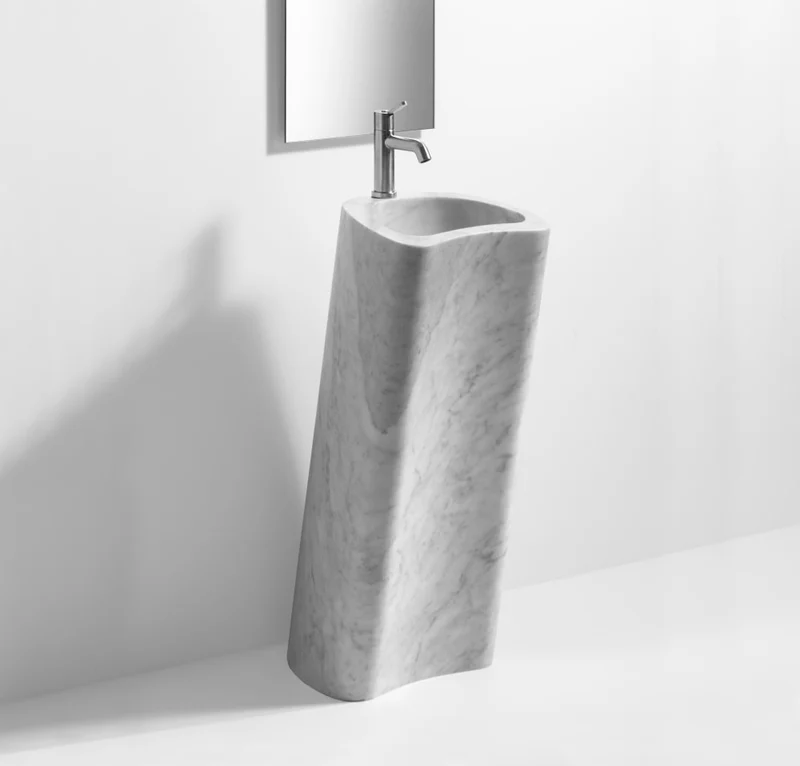 Lavabo tótem Lito 2 con orificio para grifería