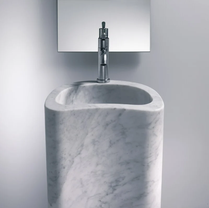Lavabo tótem Lito 2 con orificio para grifería