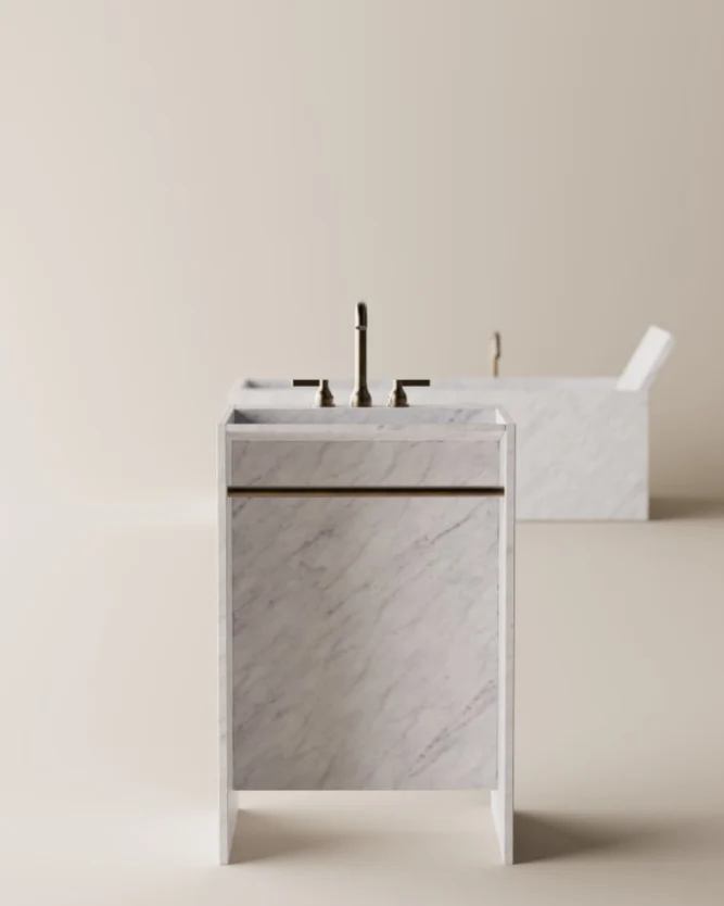 Lavabo tótem Face à Face con toallero