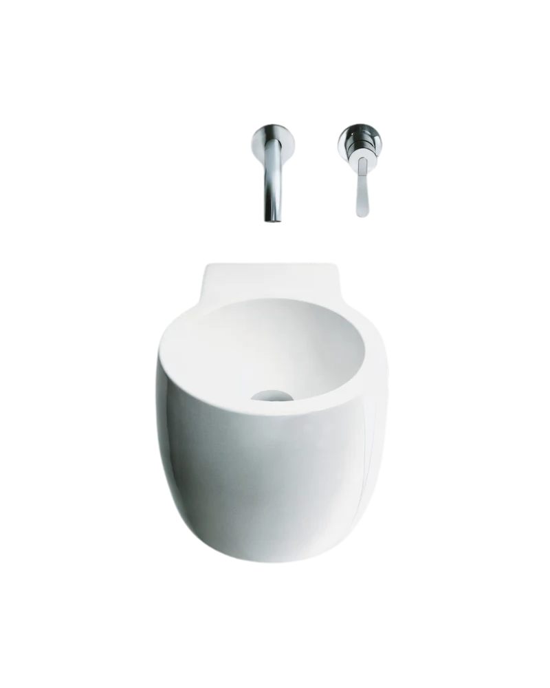 Lavabo suspendido de cerámica Cheese