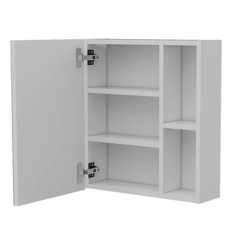 Gabinete de Baño Labell, Blanco, con Puerta Espejo y Entrepaños