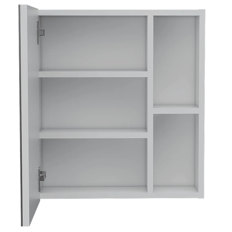 Gabinete de Baño Labell, Blanco, con Puerta Espejo y Entrepaños