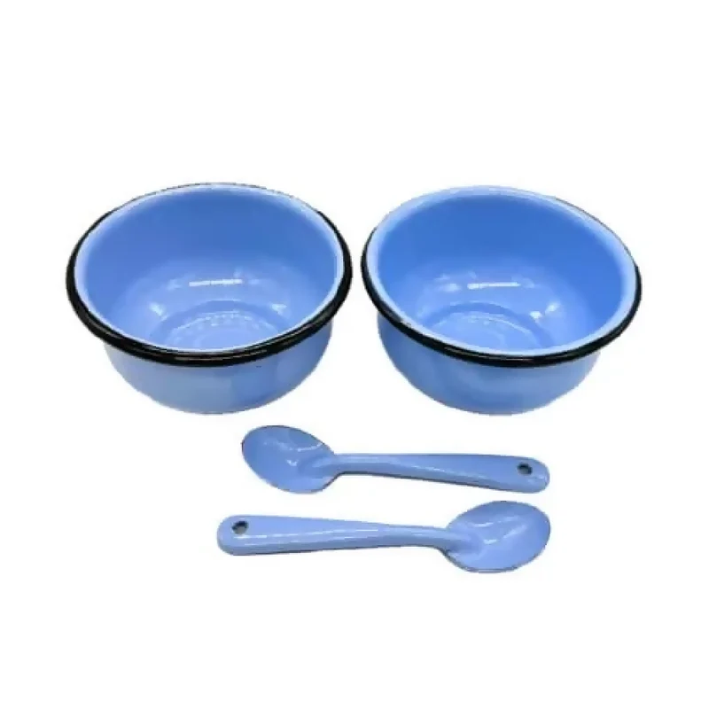 Combo Peltre Set de 2 Tazas y 2 Cucharas Lila CHE3