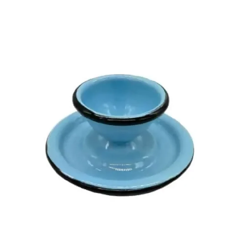 Combo Peltre Porta Huevo Esmaltado Azul CHE1
