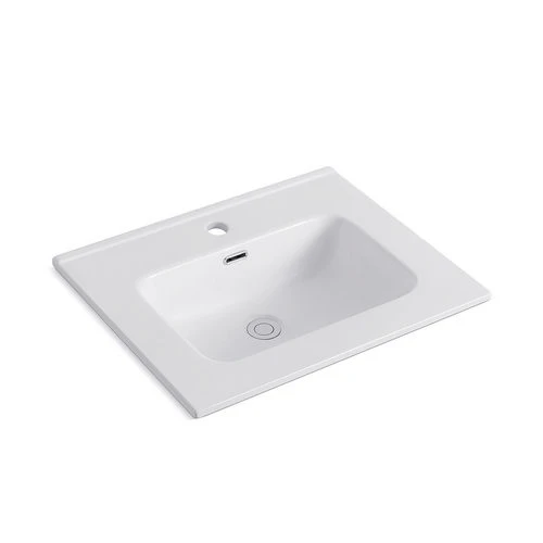 Consolle con vasca centrale cm 61 x 46 x18 bianco lucido