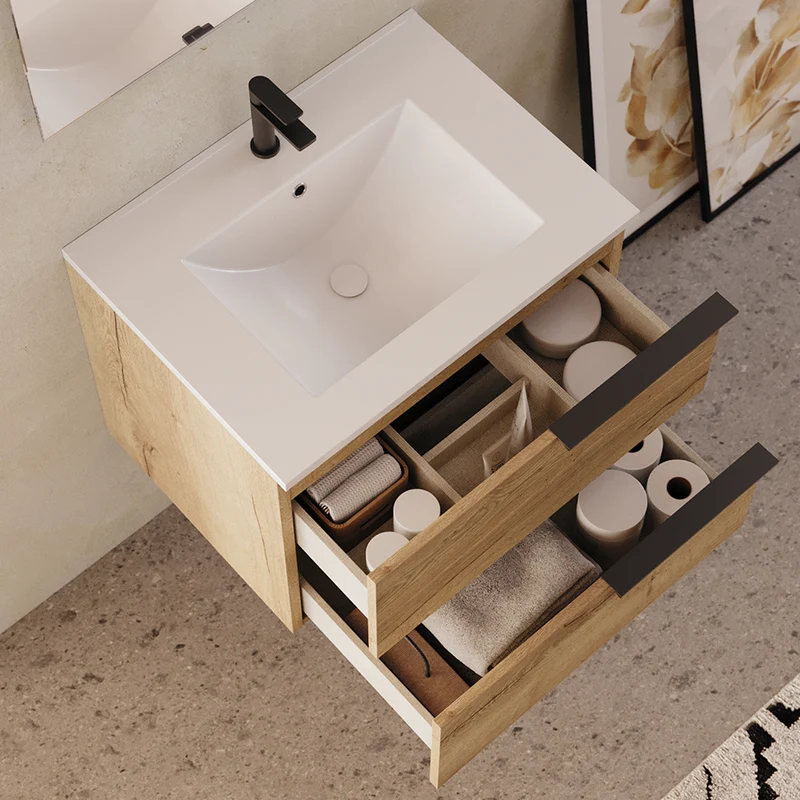 Meuble de salle de bain 60cm - 2 tiroirs - KING