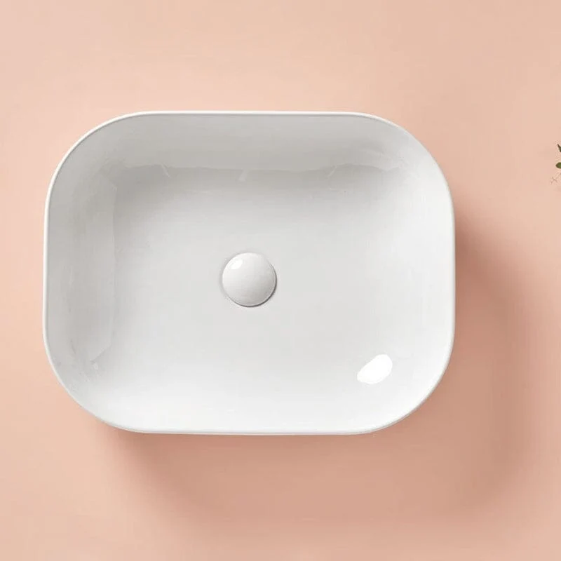 Lavabo blanco brillante sobre encimera cerámico NAPOLI 49,5 x 40,5 cm