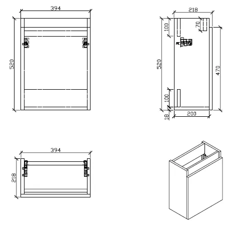Mueble lavamanos + lavabo 40cm MONTADO SIENA