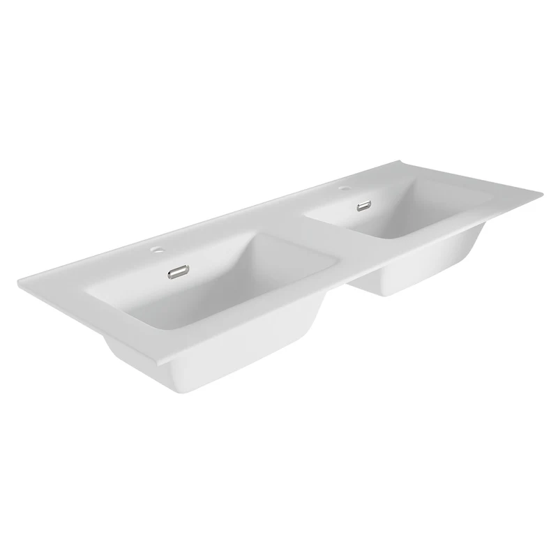 Lavabo doble seno blanco mate Shiba