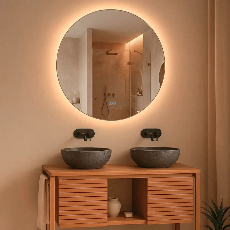 Espejo redondo retroiluminado 80cm Hermes