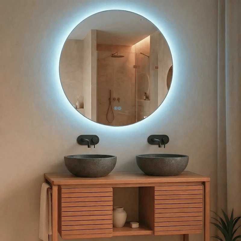 Espejo redondo retroiluminado 80cm Hermes
