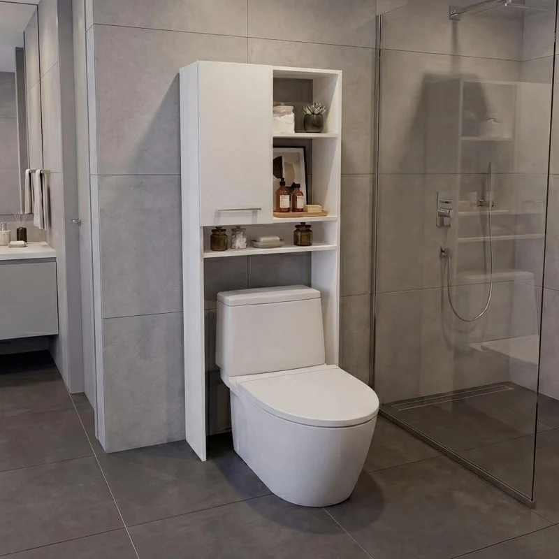 Gabinete de Baño Bristol 26, Blanco Duqueza, Ideal para Ahorrar Espacio