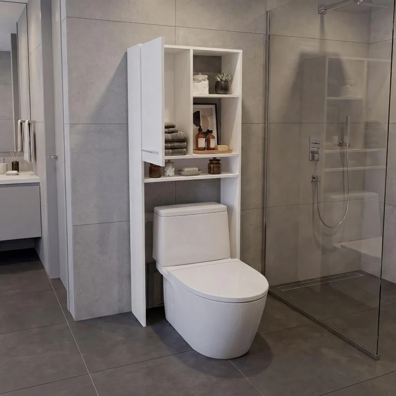 Gabinete de Baño Bristol 26, Blanco Duqueza, Ideal para Ahorrar Espacio
