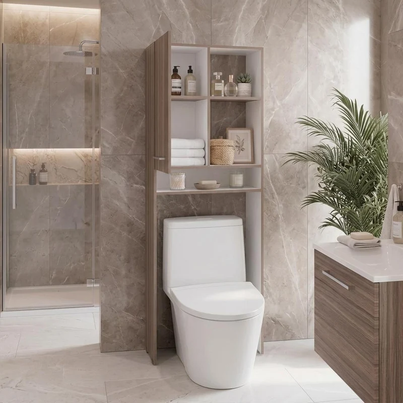 Gabinete de Baño Bristol 26, Avellana y Blanco, Ideal para Ahorrar Espacio