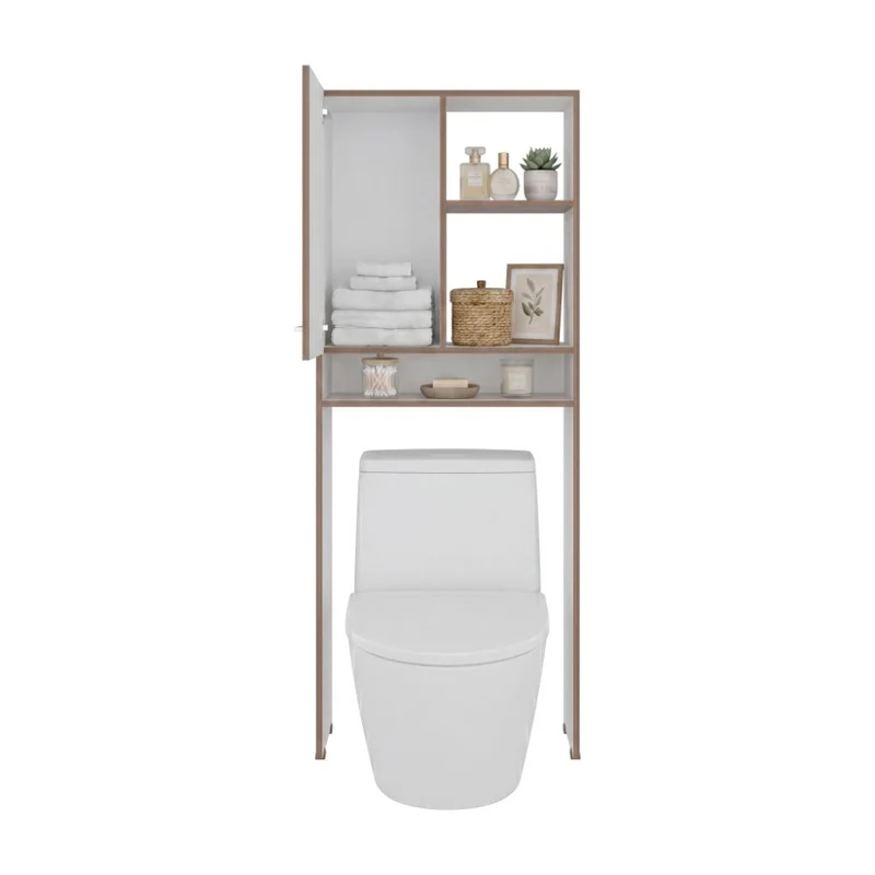 Gabinete de Baño Bristol 26, Avellana y Blanco, Ideal para Ahorrar Espacio