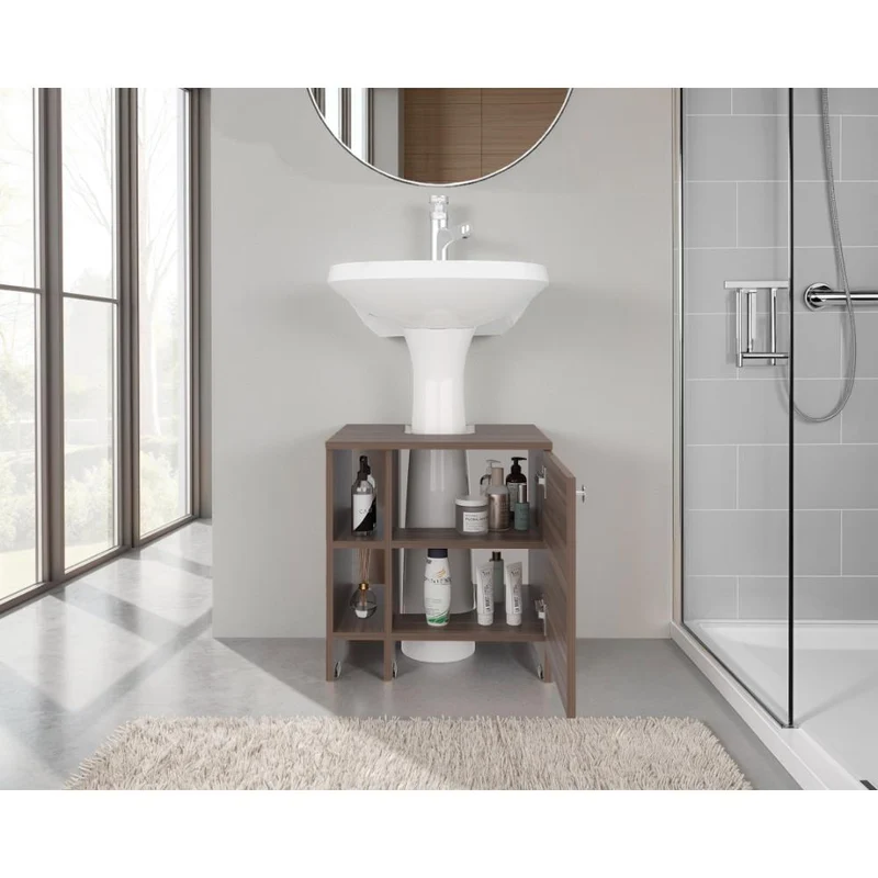 Mueble para Lavamanos Omahi, Avellana, con Variedad de Entrepaños ZF
