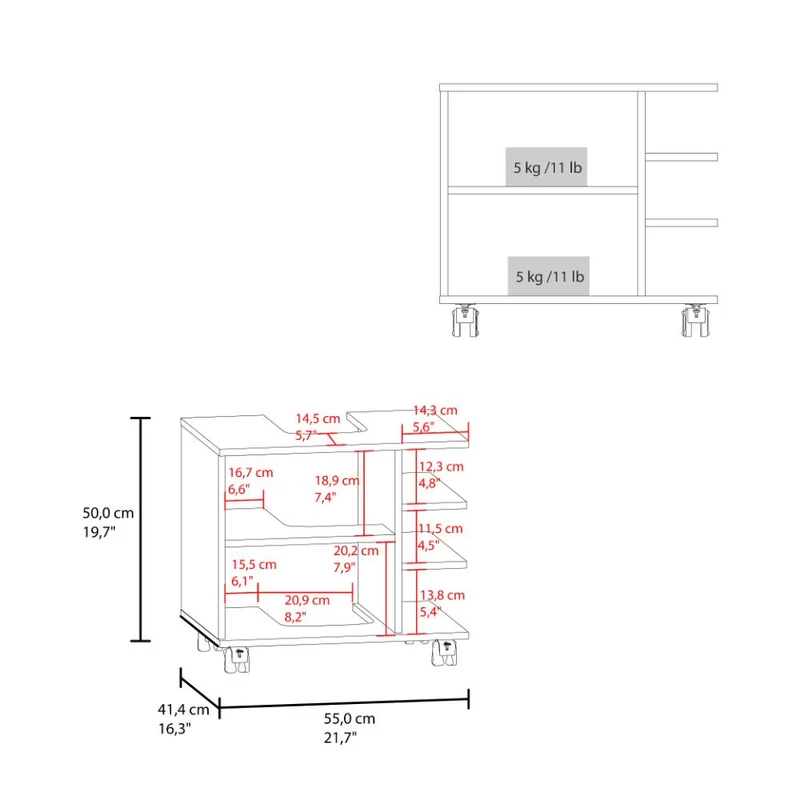 Mueble para Lavamanos Aqua, Avellana, con Rodachines para su Fácil Desplazamiento ZF