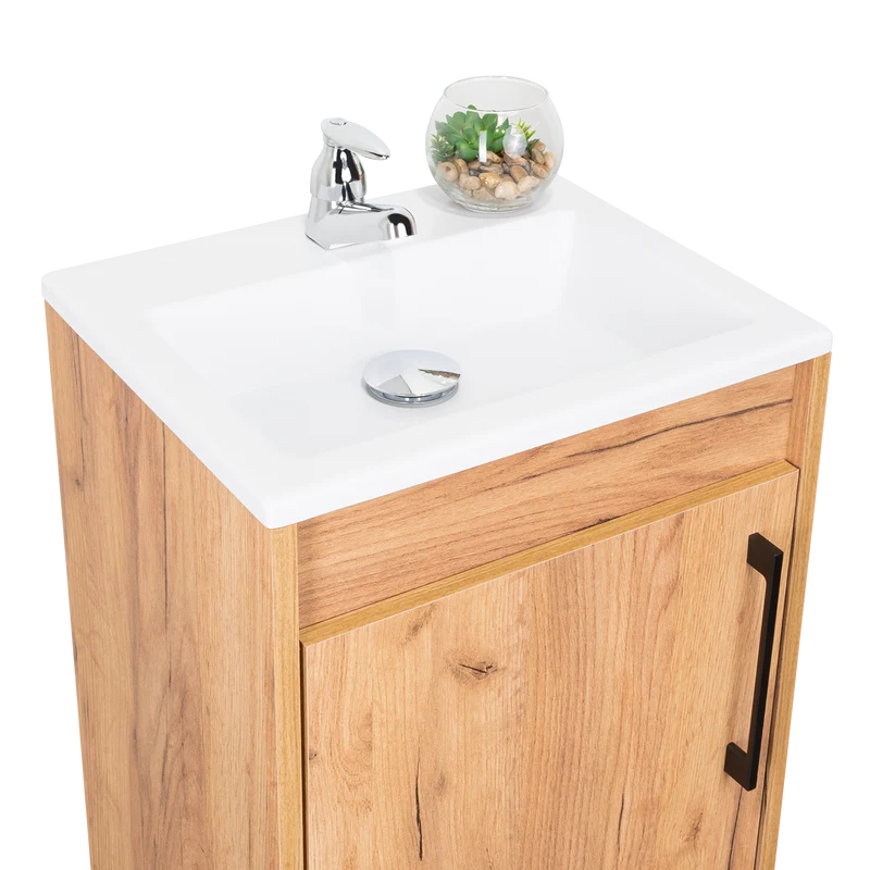 Mueble Lavamanos a Piso Oxford, Fresno Europeo, Incluye Lavamanos 40cm ZF