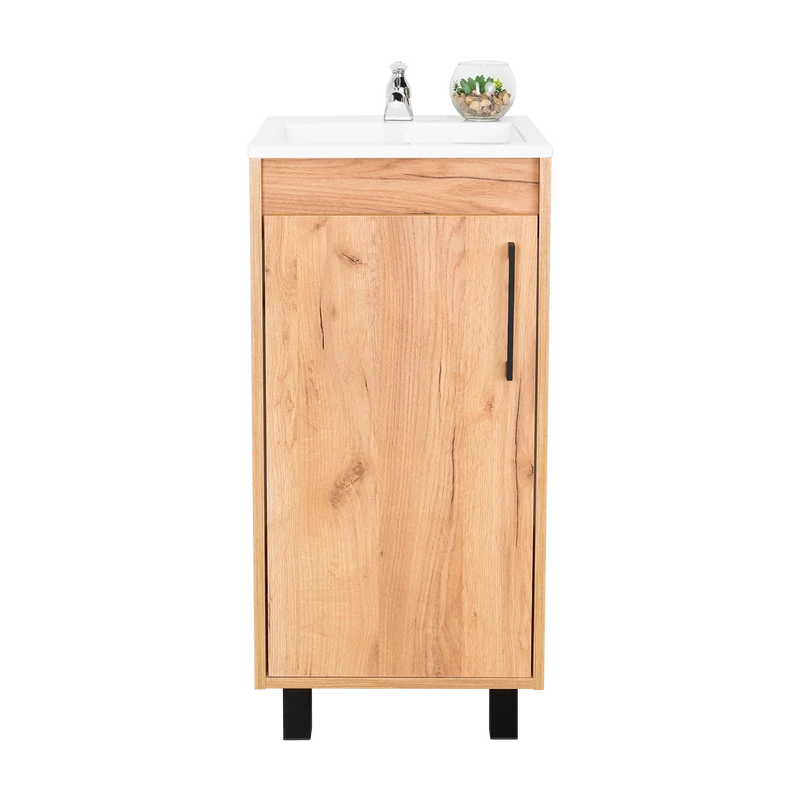 Mueble Lavamanos a Piso Oxford, Fresno Europeo, Incluye Lavamanos 40cm ZF