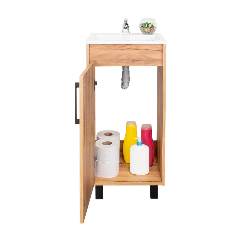 Mueble Lavamanos a Piso Oxford, Fresno Europeo, Incluye Lavamanos 40cm ZF