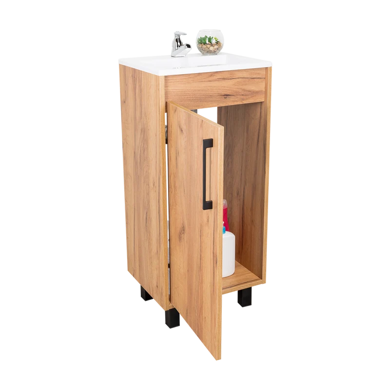 Mueble Lavamanos a Piso Oxford, Fresno Europeo, Incluye Lavamanos 40cm ZF