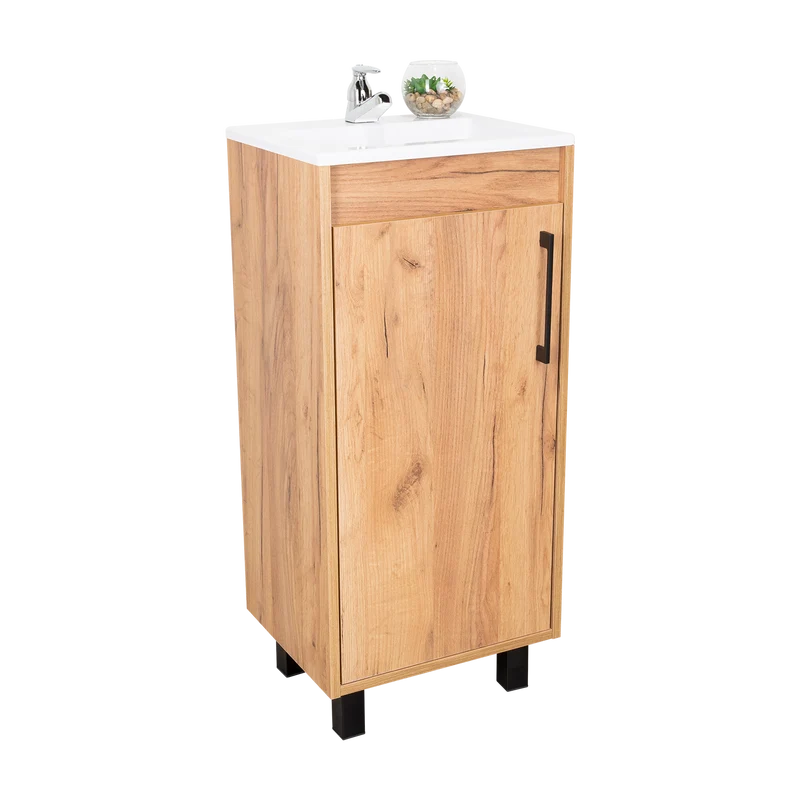 Mueble Lavamanos a Piso Oxford, Fresno Europeo, Incluye Lavamanos 40cm ZF