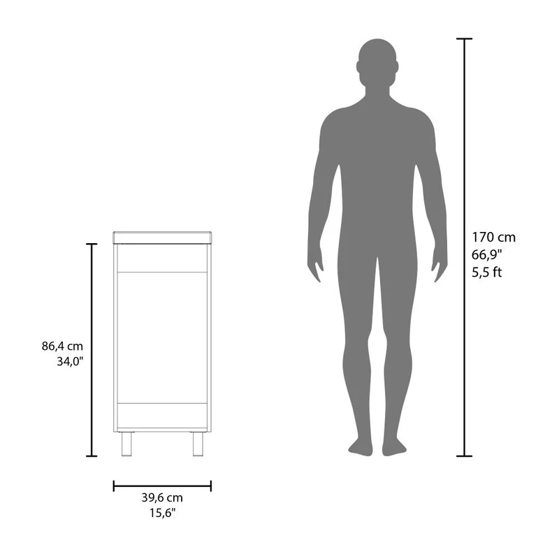 Mueble Lavamanos a Piso Oxford, Fresno Europeo, Incluye Lavamanos 40cm ZF