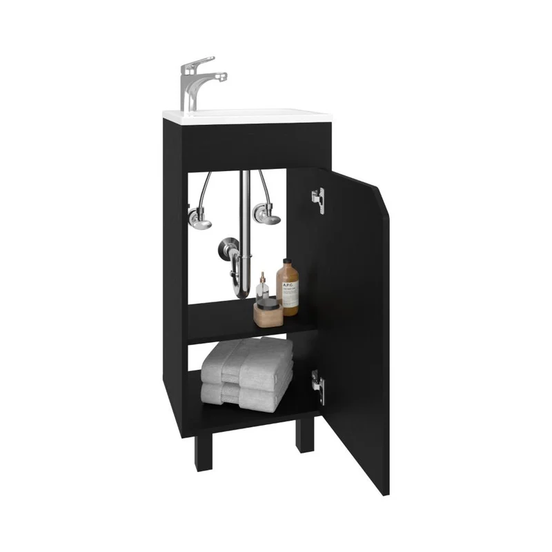 Mueble para Lavamanos Betel, Wengue, Incluye Lavamanos Plastiglas Floresta 40 ZF