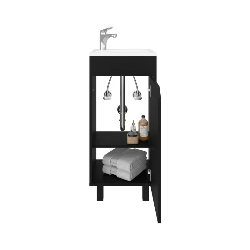 Mueble para Lavamanos Betel, Wengue, Incluye Lavamanos Plastiglas Floresta 40 ZF