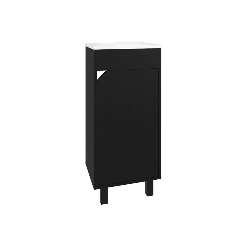Mueble para Lavamanos Betel, Wengue, Incluye Lavamanos Plastiglas Floresta 40 ZF