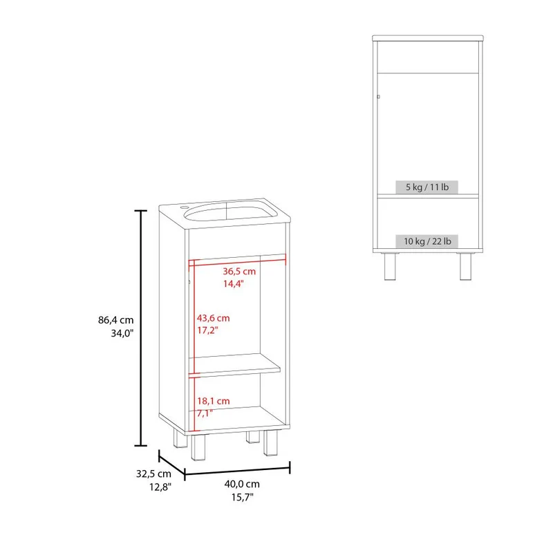 Mueble para Lavamanos Betel, Wengue, Incluye Lavamanos Plastiglas Floresta 40 ZF