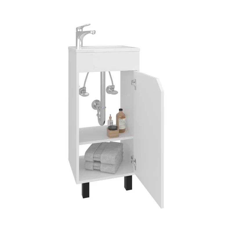Mueble para Lavamanos Betel, Blanco, Incluye Lavamanos Plastiglas Floresta 40 ZF