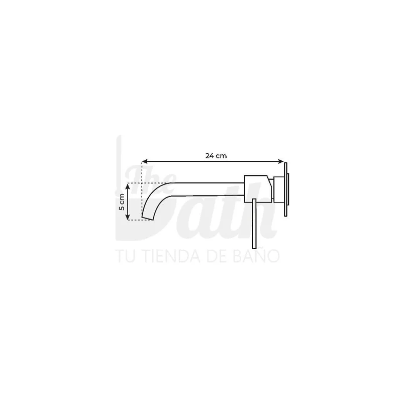 Grifería lavabo empotrada Palos dorada
