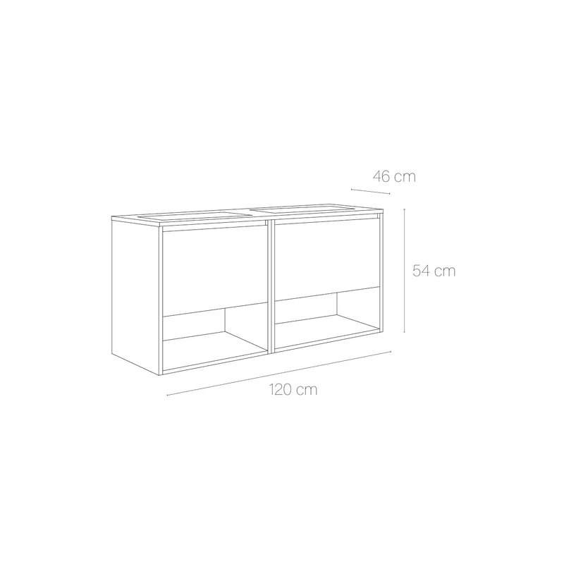 Mueble baño con lavabo incluido 2 senos Yera