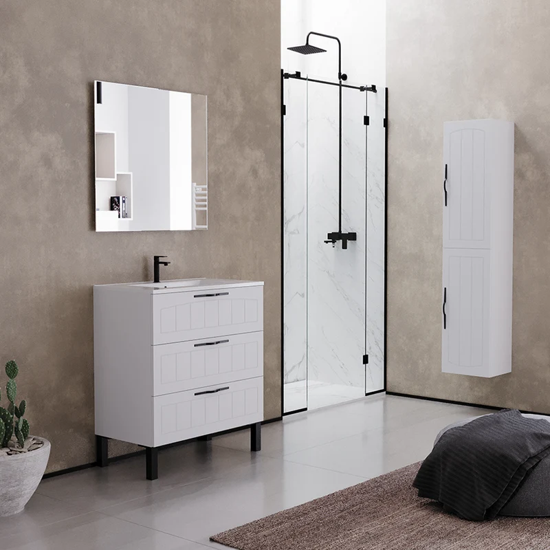 Meuble de salle de bain 60cm simple vasque - 3 tiroirs - CALA