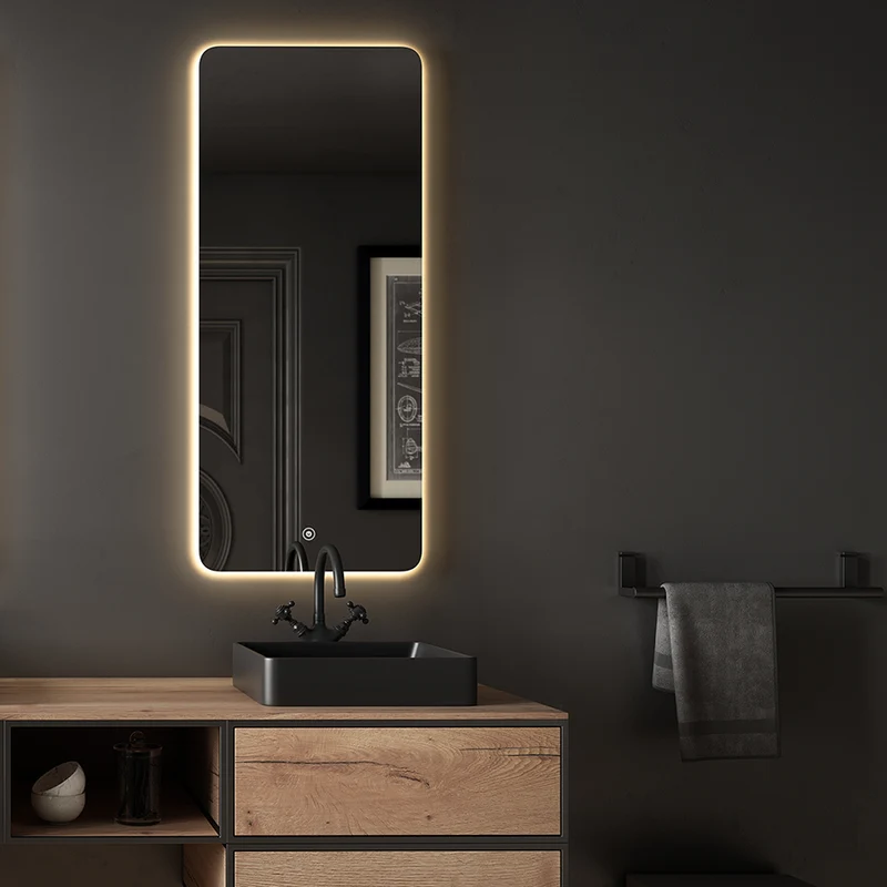 Miroir éclairage LED de salle de bain MATALA avec interrupteur tactile - 50x80cm