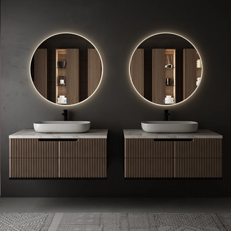 Miroir rond éclairage LED de salle de bain SOLEN avec interrupteur tactile - 80cm