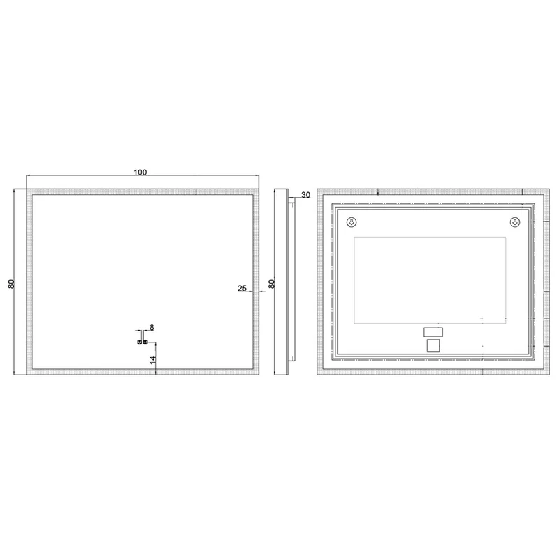 Espejo rectangular con luz led Andrea