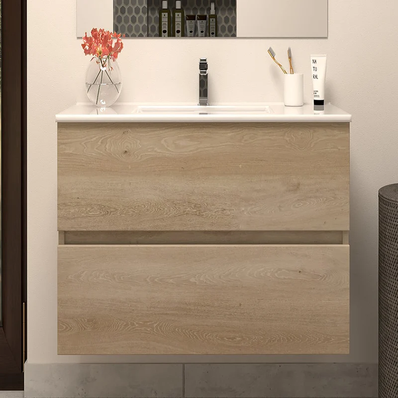 Meuble de salle de bain 60cm simple vasque - 2 tiroirs - IDA