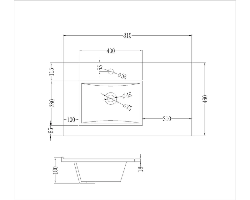 Meuble de salle de bain 80cm avec vasque déportée - 1 tiroir et une niche - MORENA