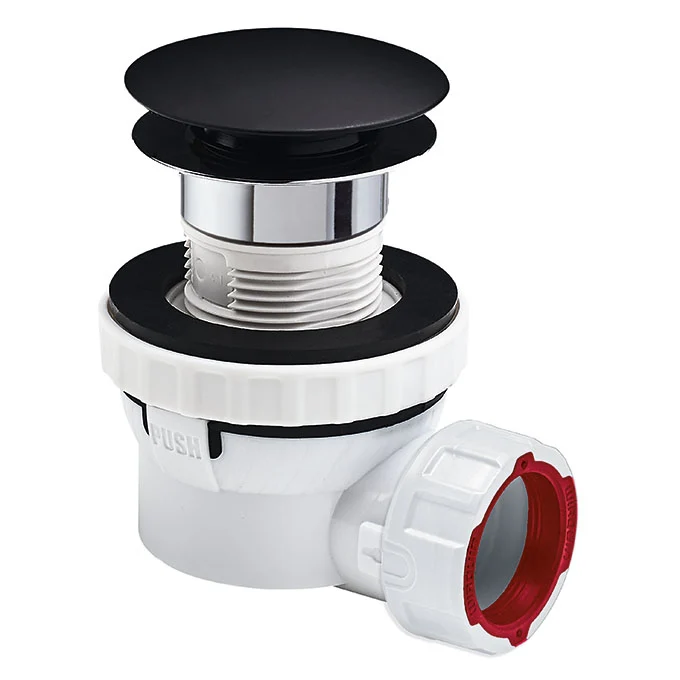Vidage complet compact WIRQUIN - Clapet quick clac en laiton noir mat