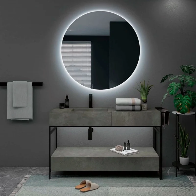 Espejo redondo con luz led Oporto