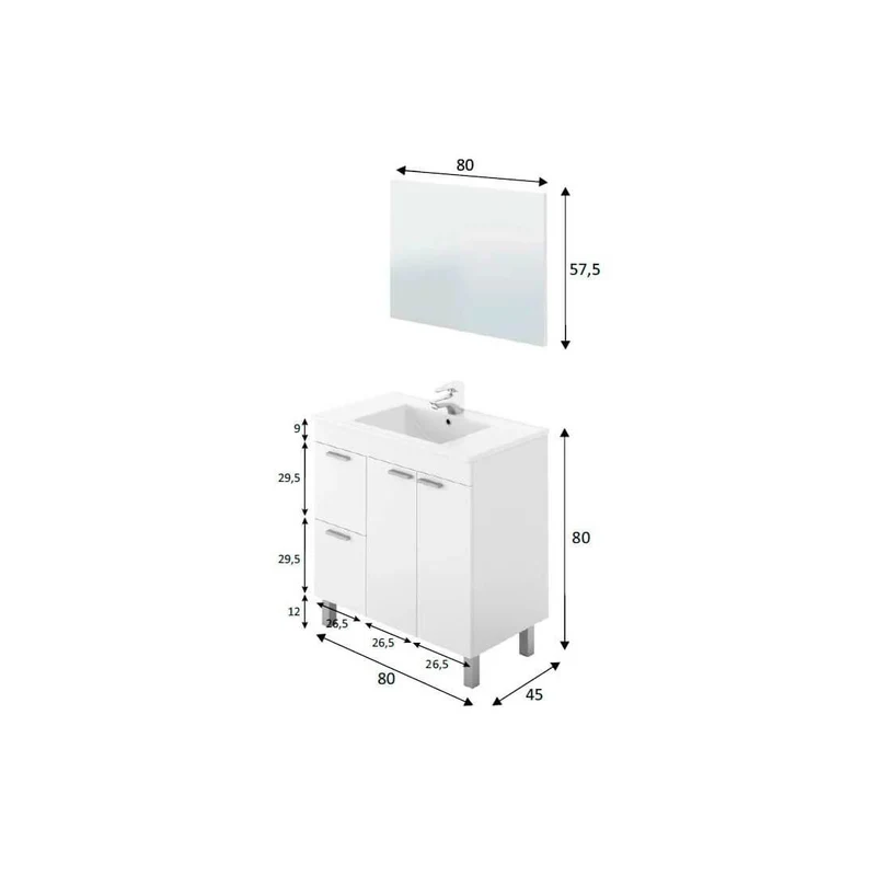 Mueble de baño con lavabo Aktiva