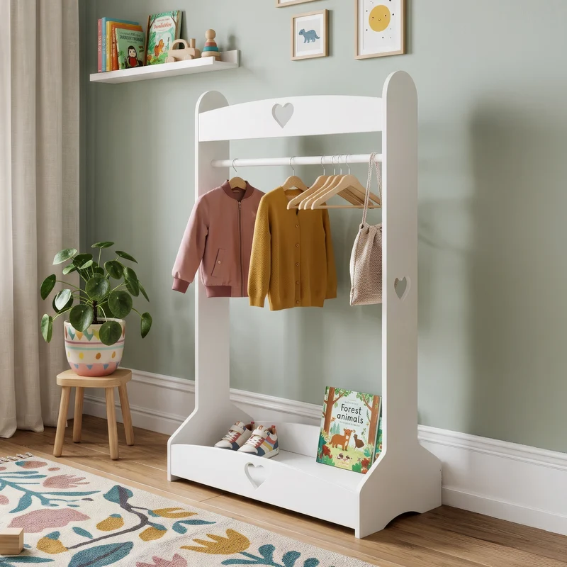 Perchero burro infantil Haandsvanssad con estantes 126x73x43cm [en.casa]