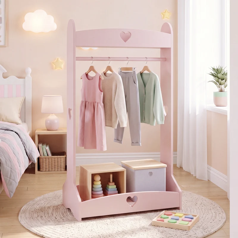 Perchero burro infantil Haandsvanssad con estantes 126x73x43cm [en.casa]