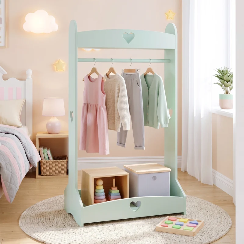 Perchero burro infantil Haandsvanssad con estantes 126x73x43cm [en.casa]