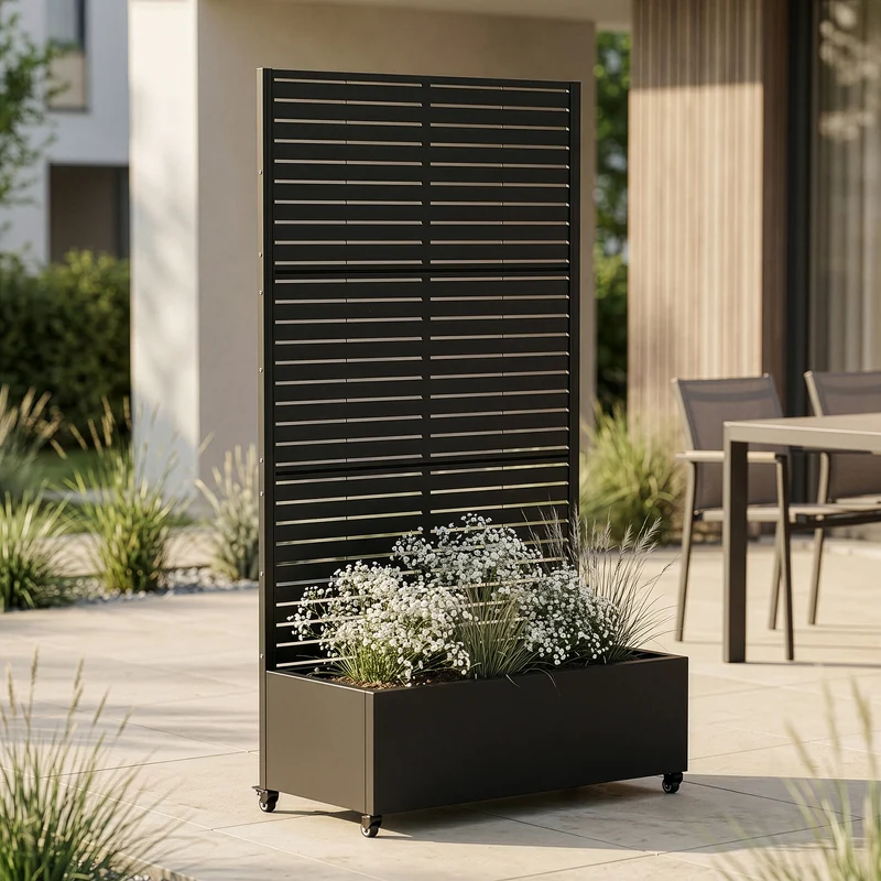 Biombo Nordepp acero [casa.pro]