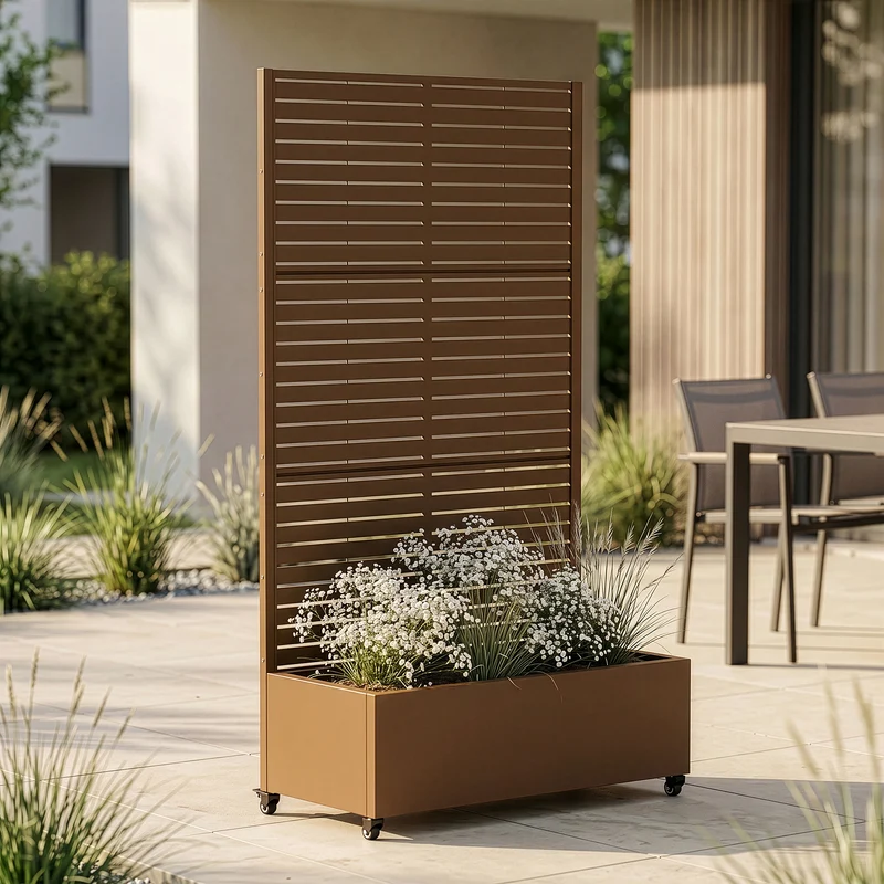 Biombo Nordepp acero [casa.pro]
